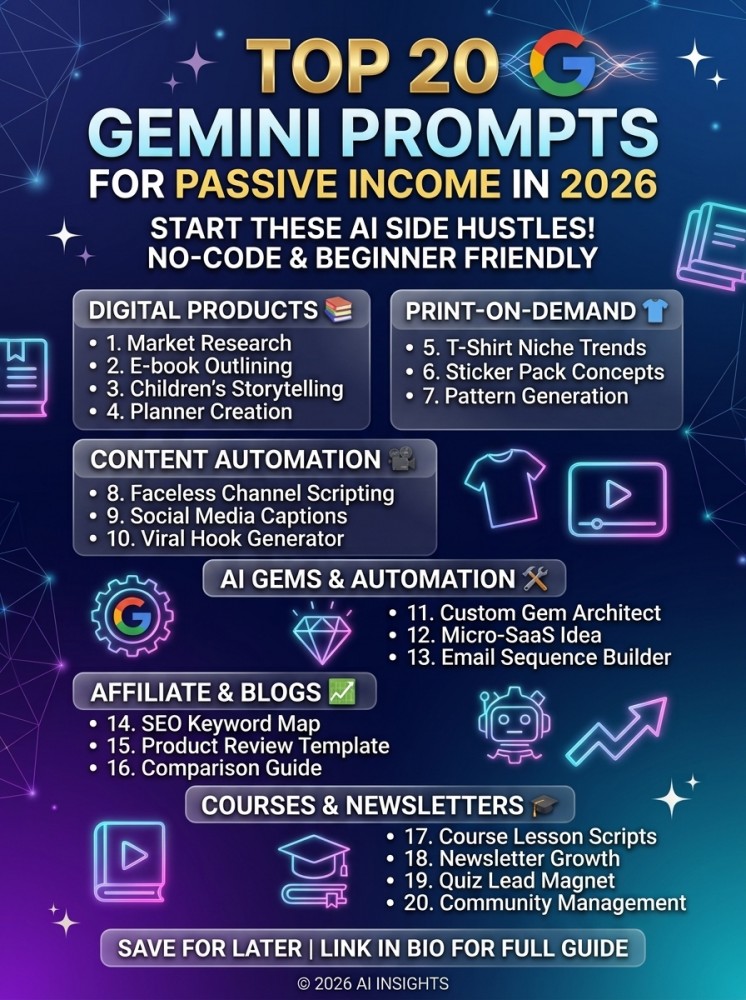 Membangun Pendapatan Pasif: Membedah 20 Prompt Gemini Terbaik untuk Usaha Sampingan AI di Tahun 2026